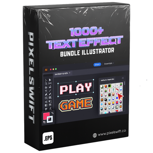 1000+ Premium Illustrator Texts & Styles Effects, Editable, Bundle Vol-1
