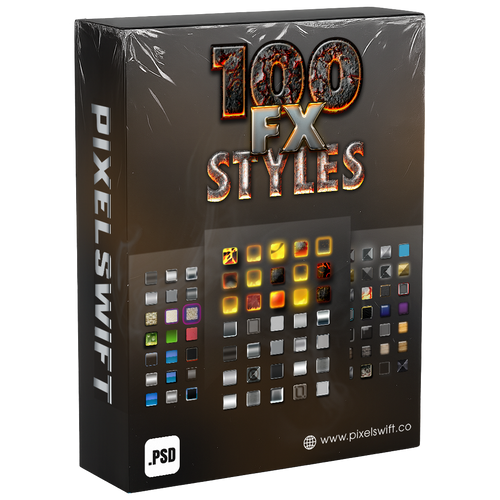 100 Photoshop Layer Styles Bundle - Text Effect