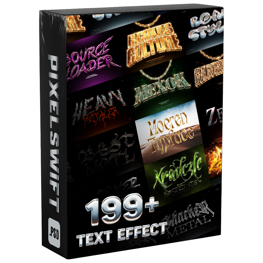 199+ Editable 3D Photoshop Texts & Styles Effects Bundle Vol-1