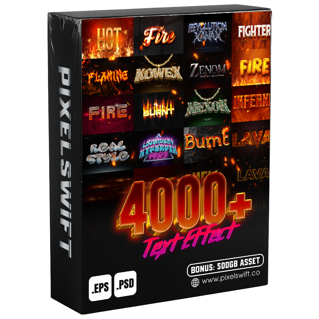 4000+ Premium Photoshop Text Effects Bundle + Bonus 500GB Assets