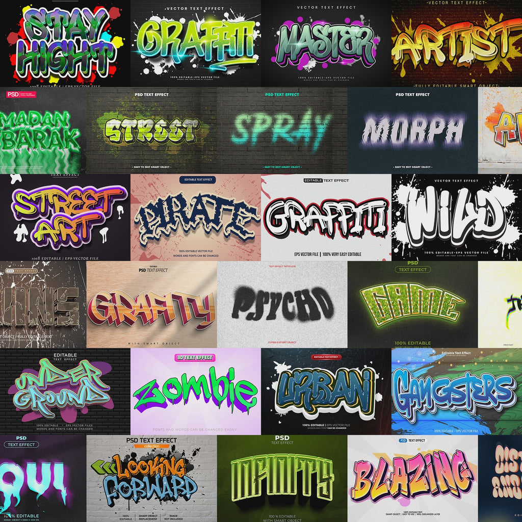 Graffiti Grind FX – 1000+ Editable Graffiti, Urban, & Street Text Effe ...